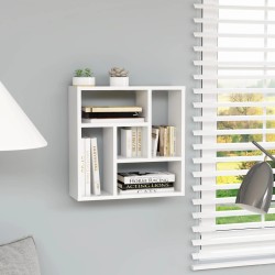 vidaXL Estantería de pared madera contrachapada blanco 45,1x16x45,1 cm