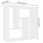 vidaXL Estantería de pared madera contrachapada blanco 45,1x16x45,1 cm vidaXL Estantería de pared madera contrachapada blanco 45,1x16x45,1 cm