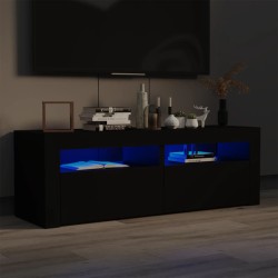 vidaXL Mueble de TV con luces LED negro 120x35x40 cm