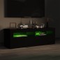 vidaXL Mueble de TV con luces LED negro 120x35x40 cm vidaXL Mueble de TV con luces LED negro 120x35x40 cm