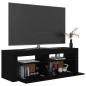 vidaXL Mueble de TV con luces LED negro 120x35x40 cm vidaXL Mueble de TV con luces LED negro 120x35x40 cm
