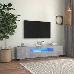 vidaXL Mueble de TV con luces LED gris hormigón 160x35x40 cm