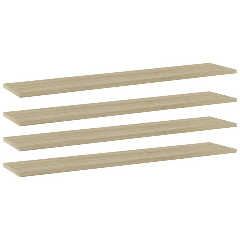vidaXL Estante estantería 4uds contrachapada roble Sonoma 100x20x1,5cm
