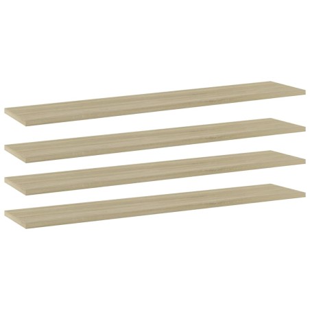 vidaXL Estante estantería 4uds contrachapada roble Sonoma 100x20x1,5cm