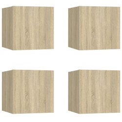 vidaXL Muebles de salón de pared 4 uds roble Sonoma 30,5x30x30 cm