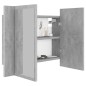 vidaXL Armario espejo baño luz LED acrílico gris hormigón 60x12x45 cm