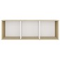 vidaXL Mueble para TV madera contrachapada blanco y roble 107x35x37 cm