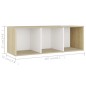 vidaXL Mueble para TV madera contrachapada blanco y roble 107x35x37 cm