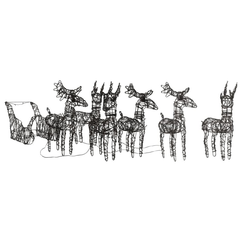 vidaXL Renos y trineos de Navidad ratán 320 LEDs blanco cálido vidaXL Renos y trineos de Navidad ratán 320 LEDs blanco cálido