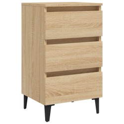 vidaXL Mesita de noche y patas de metal roble Sonoma 40x35x69 cm
