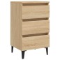 vidaXL Mesita de noche y patas de metal roble Sonoma 40x35x69 cm vidaXL Mesita de noche y patas de metal roble Sonoma 40x35x69 cm