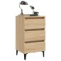 vidaXL Mesita de noche y patas de metal roble Sonoma 40x35x69 cm vidaXL Mesita de noche y patas de metal roble Sonoma 40x35x69 cm