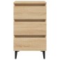 vidaXL Mesita de noche y patas de metal roble Sonoma 40x35x69 cm vidaXL Mesita de noche y patas de metal roble Sonoma 40x35x69 cm