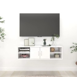 vidaXL Estantería de pared madera contrachapada blanco 102x30x29 cm