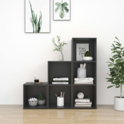 vidaXL Muebles de salón 3 piezas madera de ingeniería gris