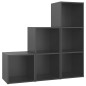 vidaXL Muebles de salón 3 piezas madera de ingeniería gris