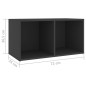 vidaXL Muebles de salón 3 piezas madera de ingeniería gris