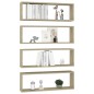 vidaXL Estante cubo pared 4uds contrachapado roble Sonoma 80x15x26,5cm vidaXL Estante cubo pared 4uds contrachapado roble Sonoma 80x15x26,5cm