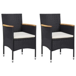 vidaXL Juego de comedor de jardín de 5 piezas negro