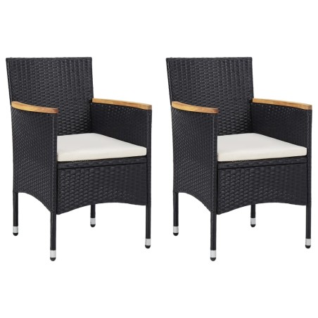 vidaXL Juego de comedor de jardín de 5 piezas negro