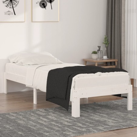 vidaXL Estructura de cama madera maciza individual pequeña 75x190 cm