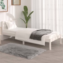 vidaXL Estructura de cama madera maciza de pino blanco 75x190 cm