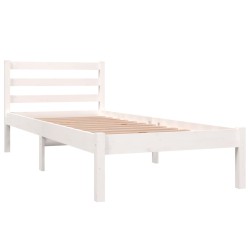 vidaXL Estructura de cama madera maciza de pino blanco 75x190 cm