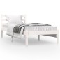 vidaXL Estructura de cama madera maciza de pino blanco 75x190 cm vidaXL Estructura de cama madera maciza de pino blanco 75x190 cm