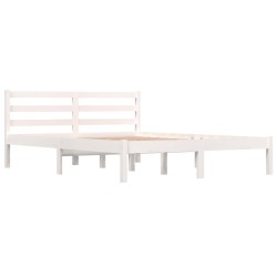 vidaXL Estructura de cama madera maciza pino blanco 120x190 cm