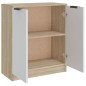 vidaXL Aparador madera contrachapada blanco y roble Sonoma 60x30x70 cm vidaXL Aparador madera contrachapada blanco y roble Sonoma 60x30x70 cm