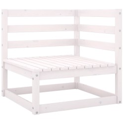 vidaXL Sofá de jardín 2 plazas con cojines blanco madera maciza pino