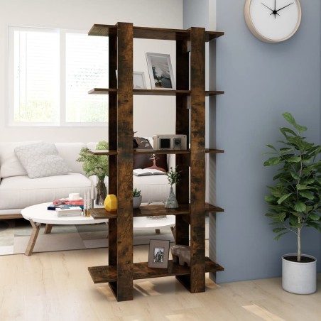 vidaXL Estantería madera contrachapada roble ahumado 80x30x160 cm