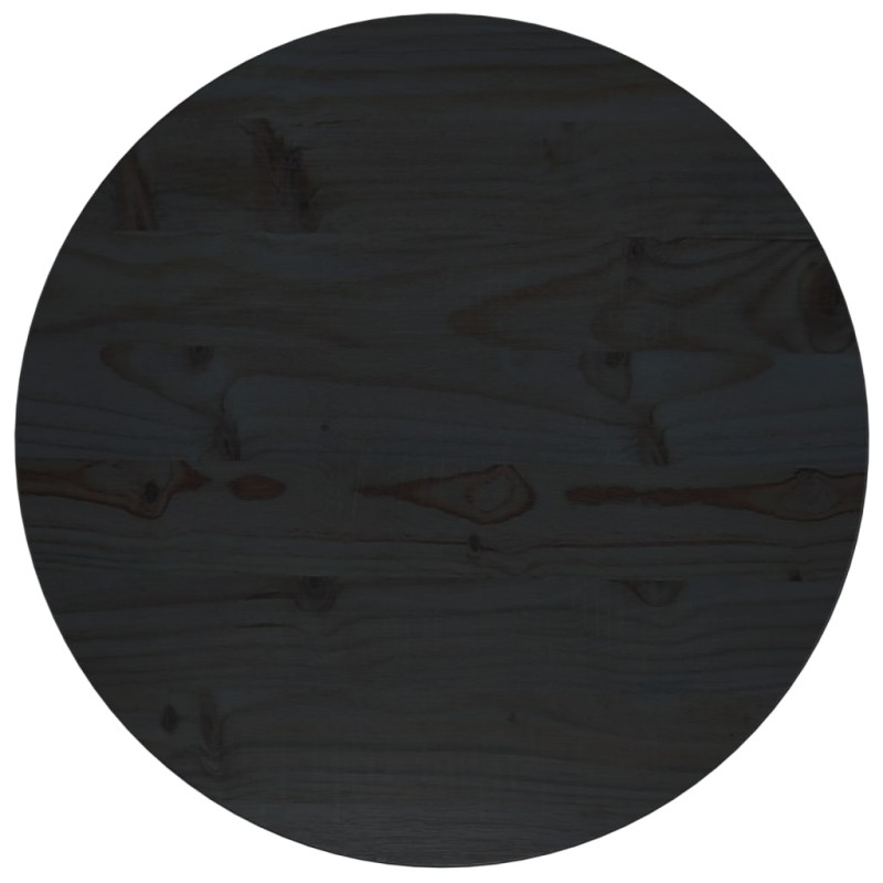 vidaXL Superficie de mesa madera maciza de pino negro Ø50x2,5 cm vidaXL Superficie de mesa madera maciza de pino negro Ø50x2,5 cm