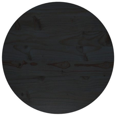 vidaXL Superficie de mesa madera maciza de pino negro Ø50x2,5 cm