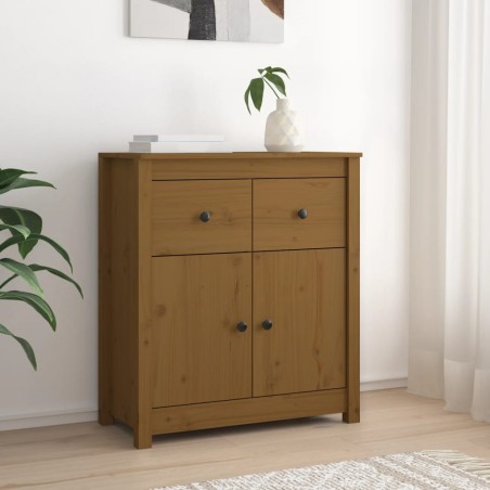 vidaXL Aparador de madera maciza de pino marrón miel 70x35x80 cm