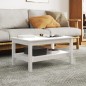 vidaXL Mesa de centro de madera maciza de pino blanco 80x50x40 cm vidaXL Mesa de centro de madera maciza de pino blanco 80x50x40 cm