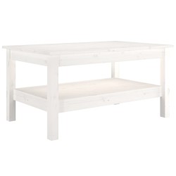 vidaXL Mesa de centro de madera maciza de pino blanco 80x50x40 cm