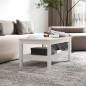 vidaXL Mesa de centro de madera maciza de pino blanco 80x50x40 cm vidaXL Mesa de centro de madera maciza de pino blanco 80x50x40 cm