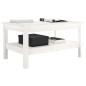 vidaXL Mesa de centro de madera maciza de pino blanco 80x50x40 cm vidaXL Mesa de centro de madera maciza de pino blanco 80x50x40 cm