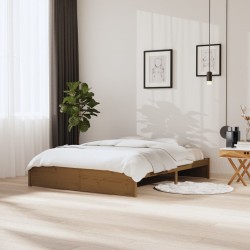 vidaXL Estructura de cama madera maciza marrón miel 160x200 cm