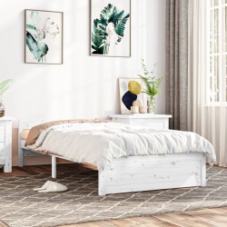 vidaXL Estructura de cama madera maciza blanca 100x200 cm