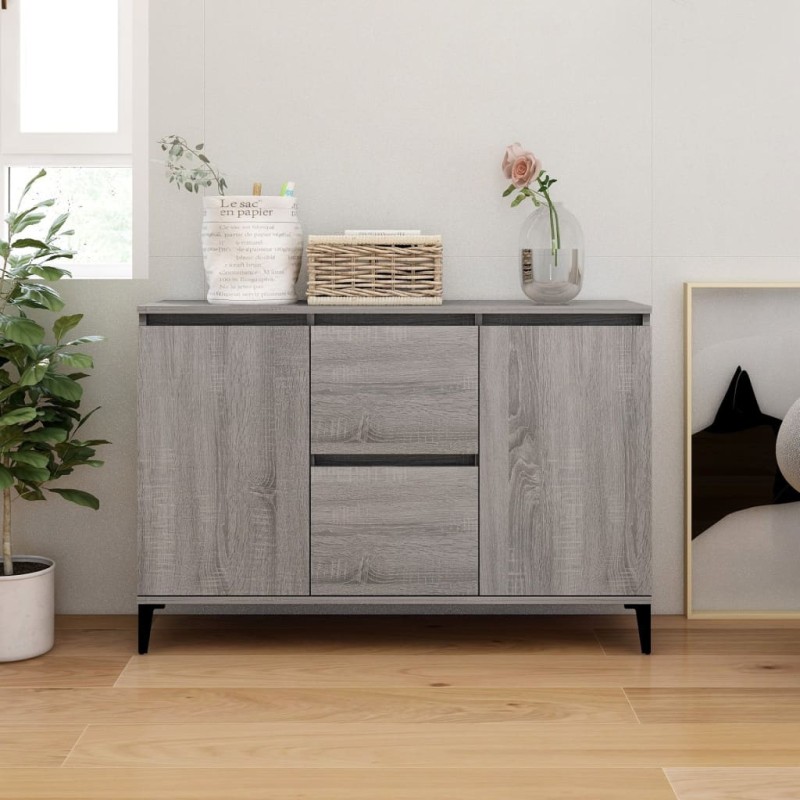 vidaXL Aparador de madera contrachapada gris Sonoma 104x35x70 cm vidaXL Aparador de madera contrachapada gris Sonoma 104x35x70 cm