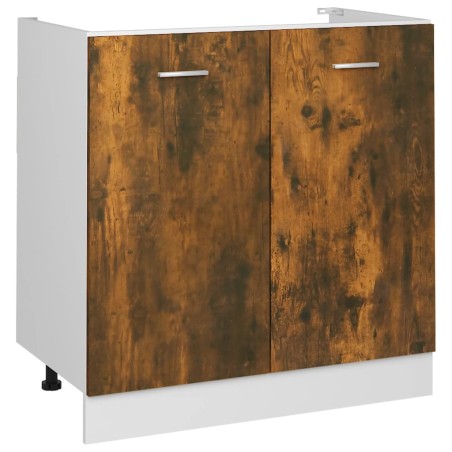 vidaXL Armario bajo fregadero madera ingeniería roble 80x46x81,5 cm