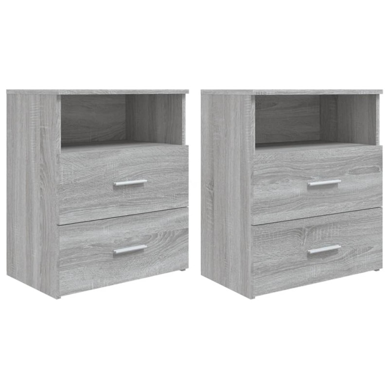 vidaXL Mesitas de noche 2 unidades gris sonoma 50x32x60 cm vidaXL Mesitas de noche 2 unidades gris sonoma 50x32x60 cm