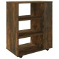 vidaXL Armario ruedas madera contrachapada roble ahumado 60x35x75 cm vidaXL Armario ruedas madera contrachapada roble ahumado 60x35x75 cm