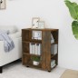 vidaXL Armario ruedas madera contrachapada roble ahumado 60x35x75 cm vidaXL Armario ruedas madera contrachapada roble ahumado 60x35x75 cm