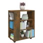 vidaXL Armario ruedas madera contrachapada roble ahumado 60x35x75 cm vidaXL Armario ruedas madera contrachapada roble ahumado 60x35x75 cm