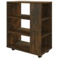 vidaXL Armario ruedas madera contrachapada roble ahumado 60x35x75 cm vidaXL Armario ruedas madera contrachapada roble ahumado 60x35x75 cm