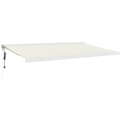 vidaXL Toldo retráctil aluminio y tela color crema 5x3 m