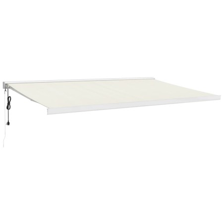 vidaXL Toldo retráctil aluminio y tela color crema 5x3 m